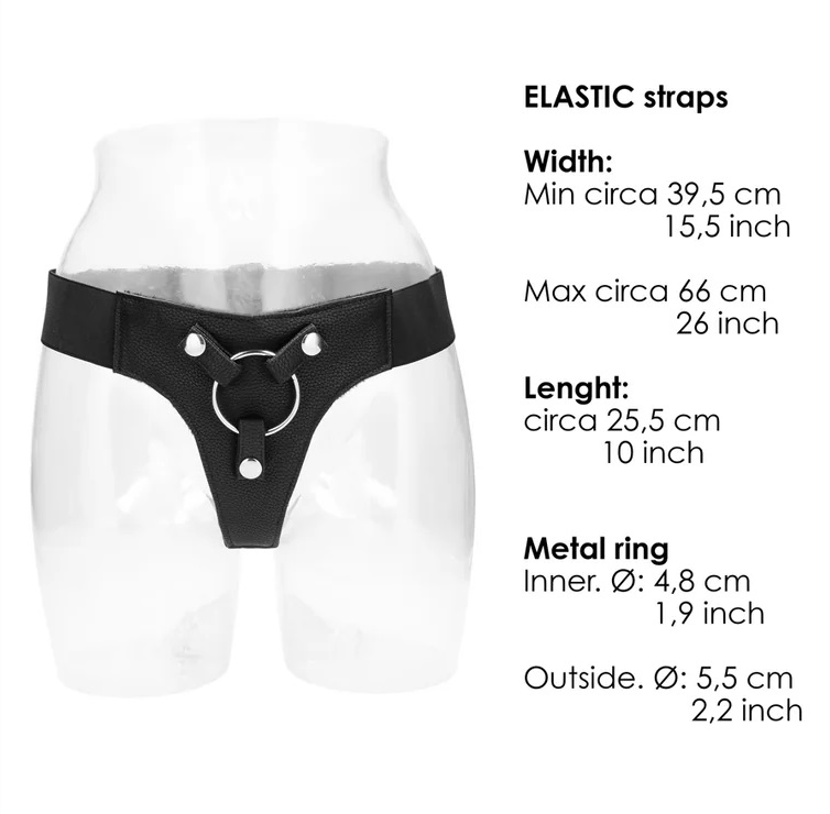 RealRock - Elastic Strap-On Harness - Black photo-5