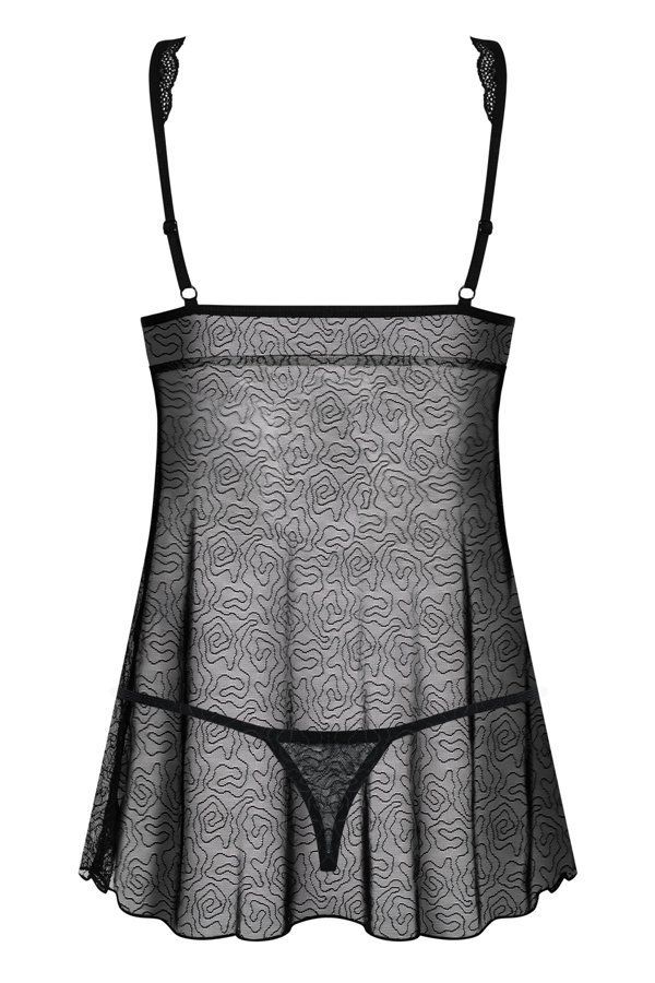 Obsessive - 877-BAB-1 連身裙連丁字褲 - 黑色 - S/M 照片-8