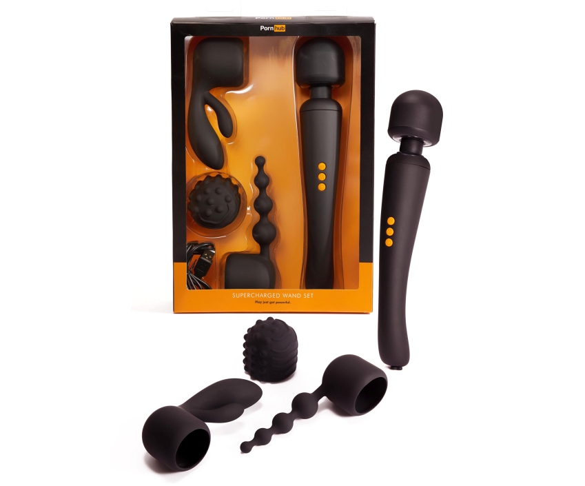 The Climax Rechargable Wand Set is a pleasure powerhouse tha... Pornhub - Climax Rechargable Wand Set - Black photo-10