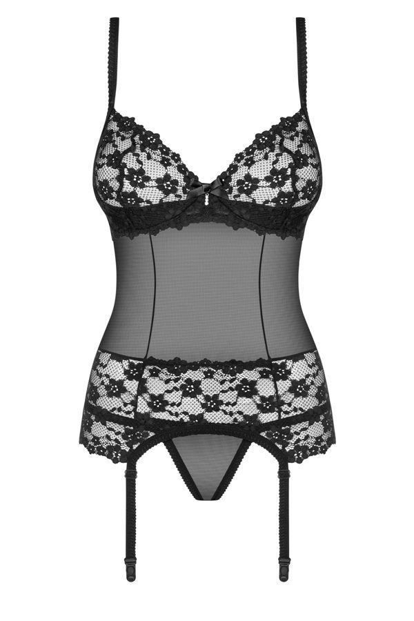 Obsessive - Letica Corset & Thong - Black - L/XL photo-7