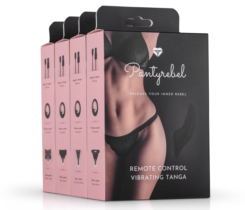 This vibrating thong from the PantyRebel collection is made ... PantyRebel - Vibrating Tanga Thong - Black photo-15