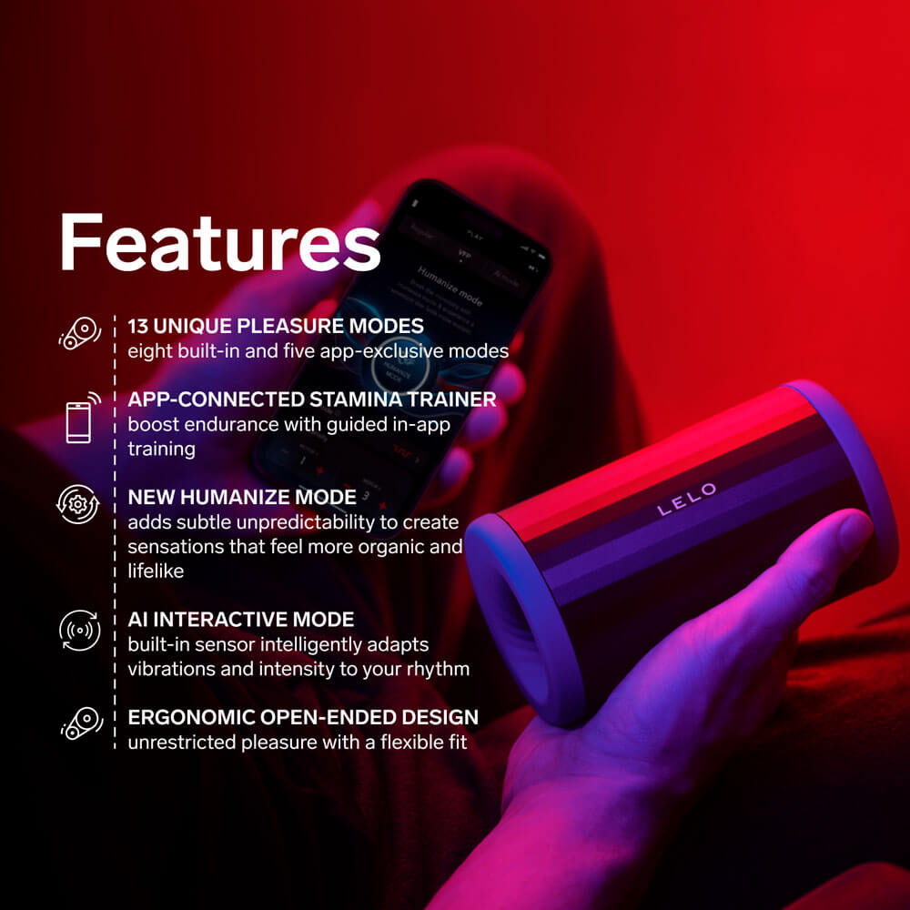 Lelo - F2S Double Sonic AI Stamina Trainer Stroker - Red photo-2