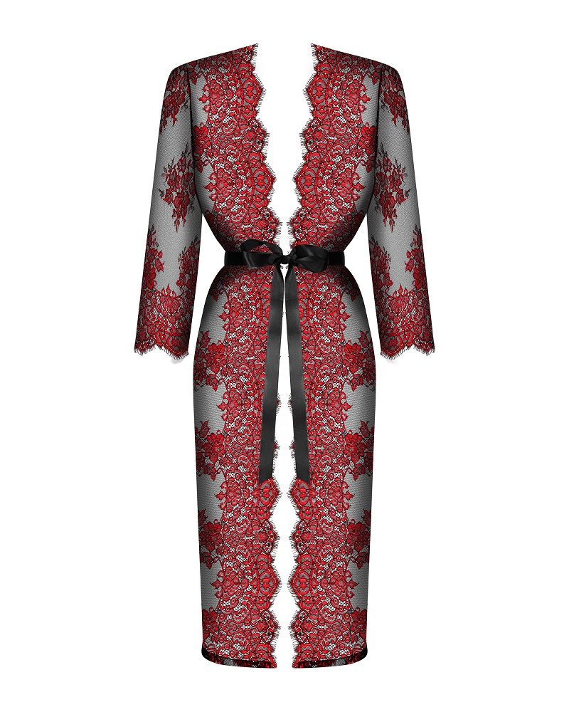 We know you like red and peignoirs that subtly emphasize sha... Obsessive - Redessia Peignoir - Black/Red - S/M photo-7