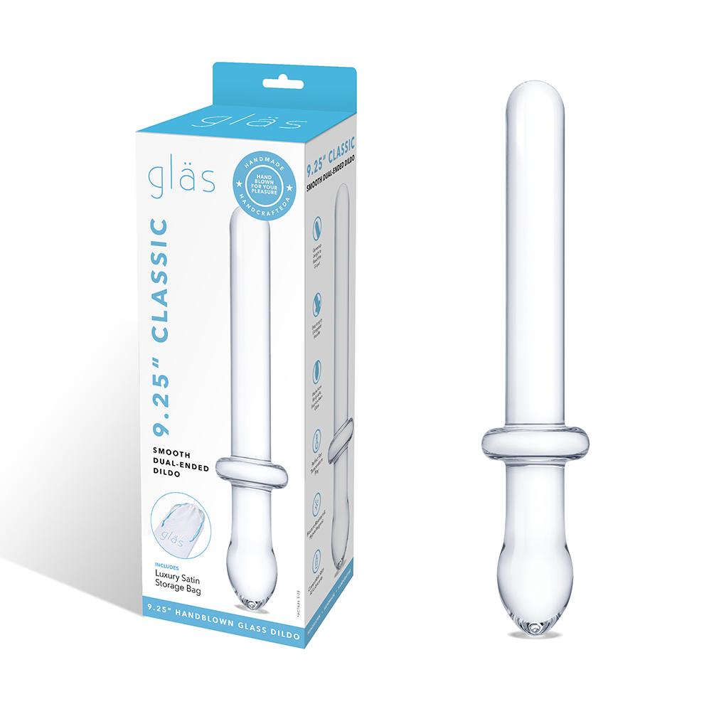 Get straight to the deepest crevices to reach pleasure zones... Glas - 9.25" Classic Smooth Dual-Ended Dildo photo-7