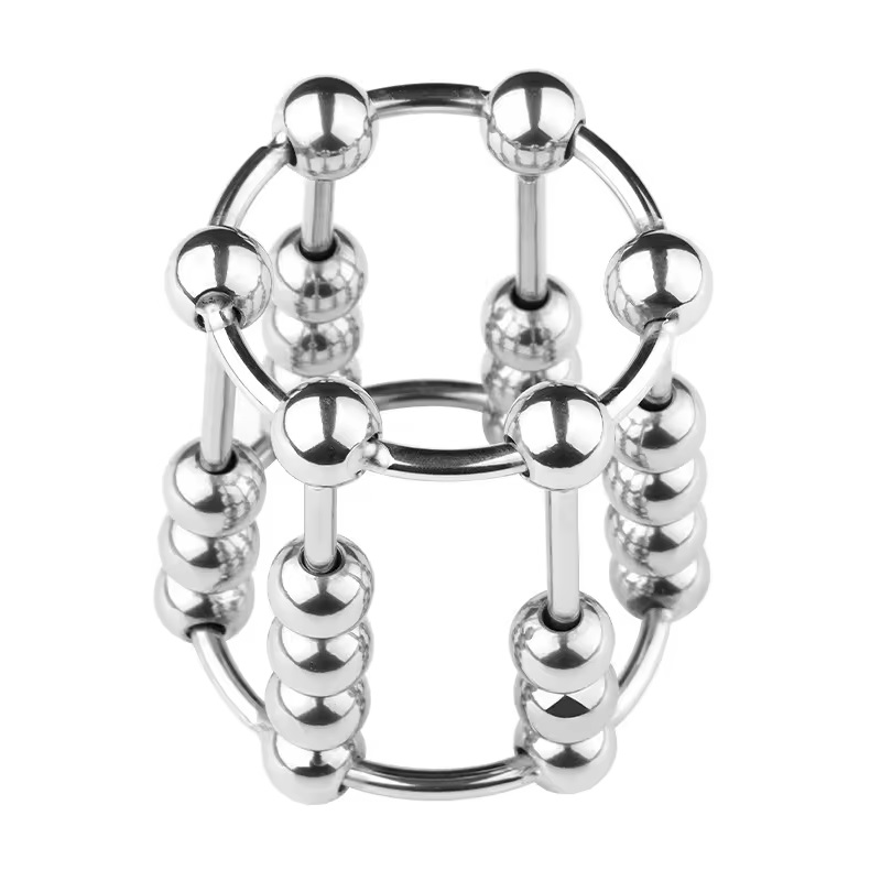 MT - 滑动球金属阴茎环 中码  照片-2