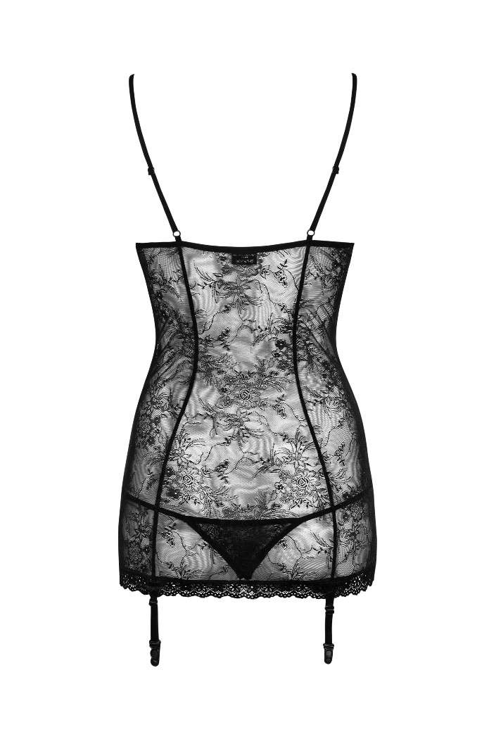You’re standing in front of him and he simply cannot stop st... Obsessive - Slevika Corset & Thong - Black - L/XL photo-6
