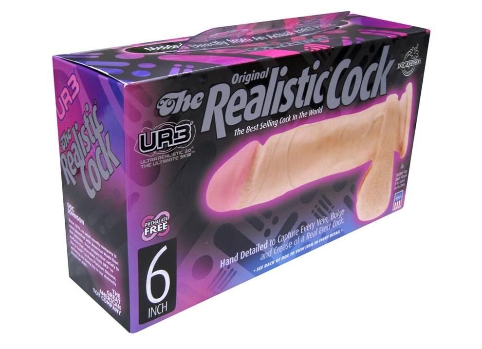 Doc Johnson - Ultra Realistic 6'' Cock w/Suction Cup Base - Flesh photo-2