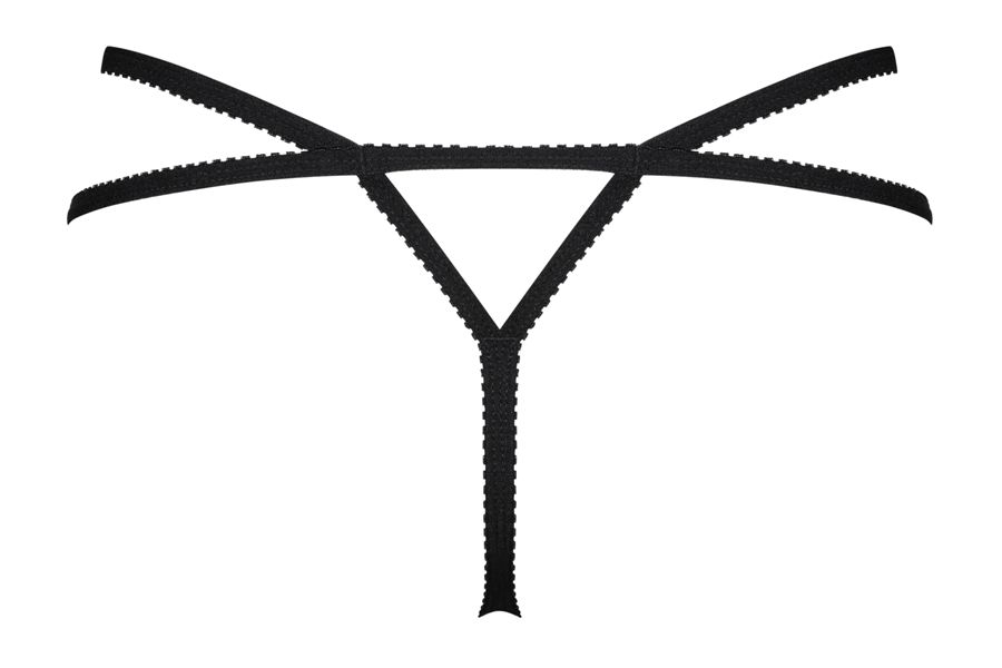 Beautiful and super sensual thong – that’s exactly what you ... Obsessive - 879-THO-1 Thong w Straps - Black - S/M photo-8