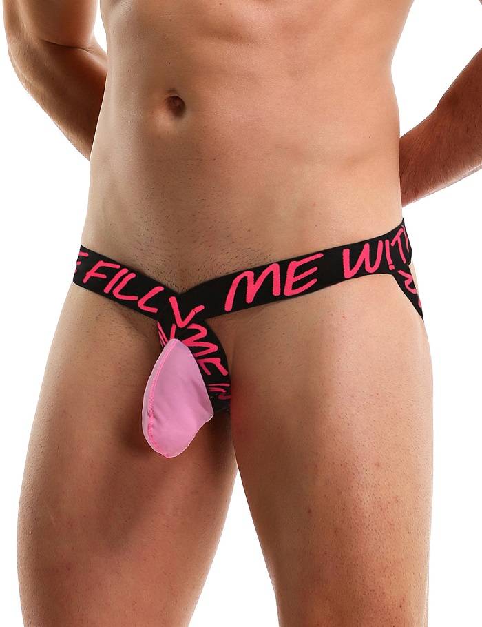 Sexy men thong underwear with jock strap back
Ice silk fabr... Ohyeah - Tiny Jockstrap - Pink - M photo-3