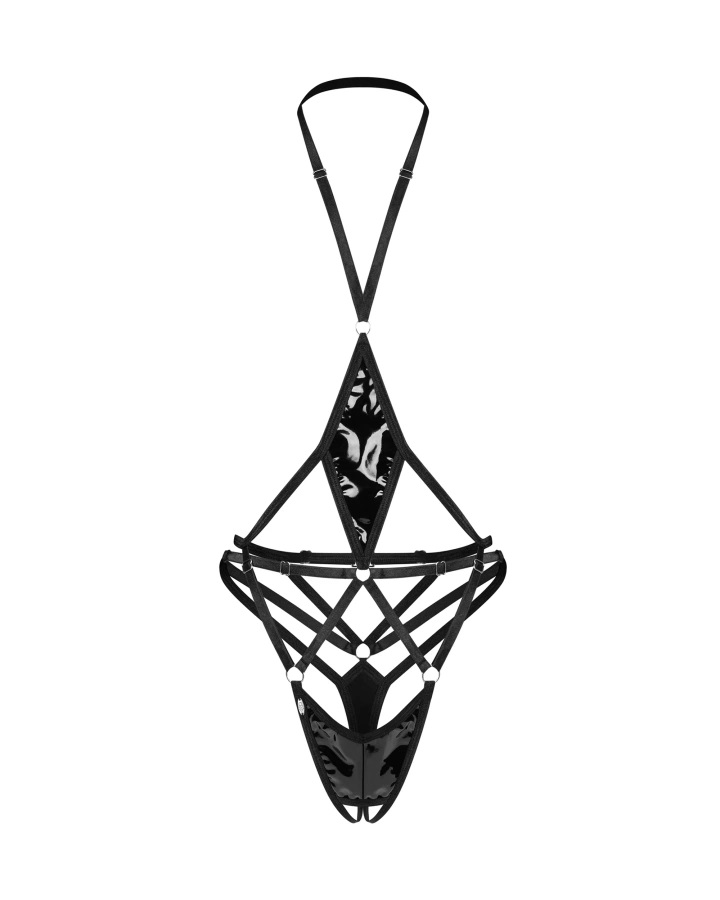 Obsessive - Keira Lise Crotchless Teddy - Black - S/M 照片