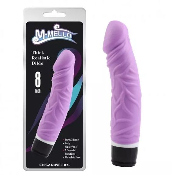 7 speeds, Waterproof, Silky silicone, Phthalates and Latex F... Chisa - Vibrating Thick Realistic Dildo - Purple photo-5