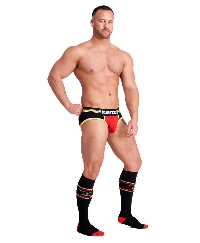 These jock briefs feature the signature Mister B Urban inner... Mister B - Urban Brussels Jock Brief - Red - M photo-6