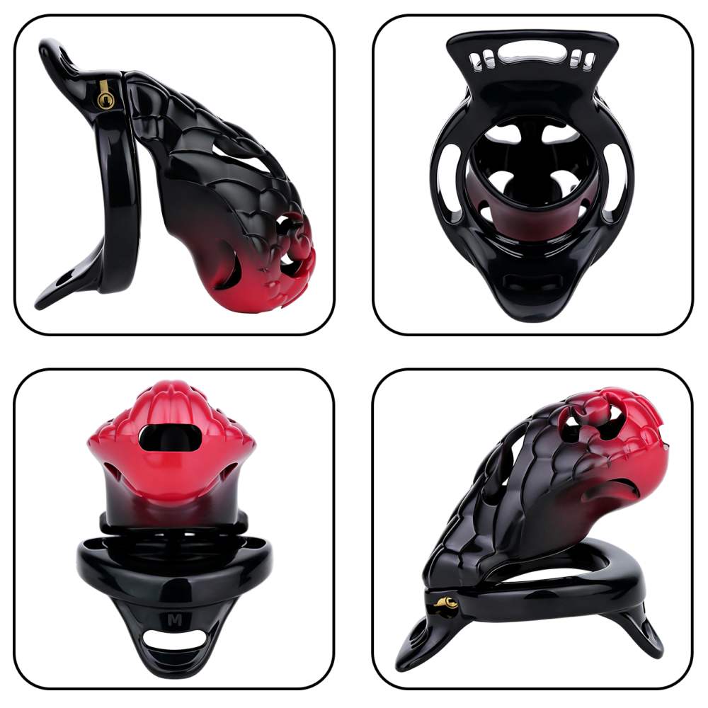 FAAK - Dragon Resin Chastity Cage M - Black photo-15