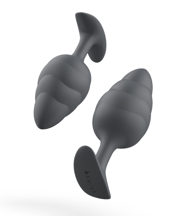 Bfilled Basic Wave massaging plug has a stimulating ripple t... B Swish - Bfilled Basic Wave - Slate photo-3