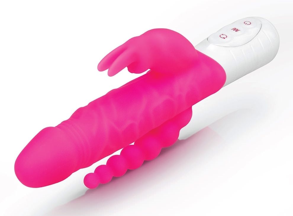 Rabbit Essentials - 7 Function Rabbit w/Anal Beads - Pink photo-3