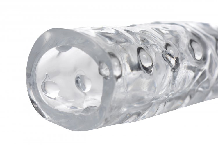 Gain three inches of solid length and about an inch of girth... Size Matters - 3" Penis Enhancer Sleeve - Clear photo-3