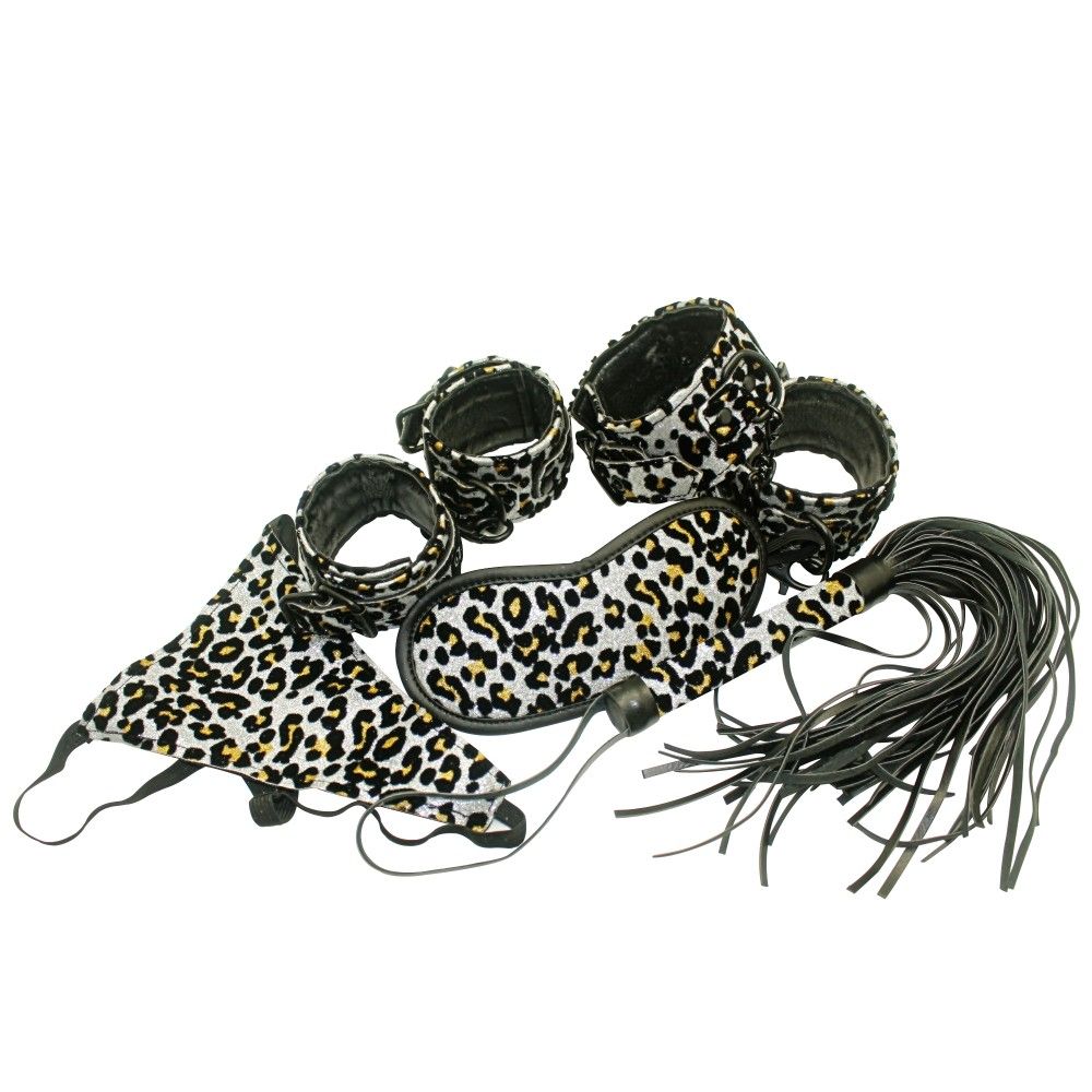 This bondage kit has everything to reenact your fantasies. Q... Aphrodisia - Bondage kits-Silver Leopard Line SM Set photo-2