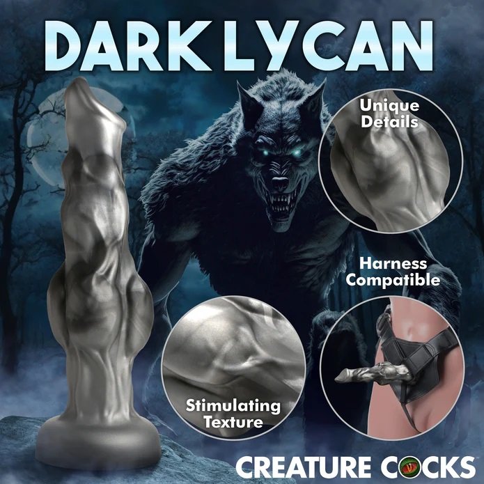 This silver and smoky black rod is iridescent and shines in ... Creature Cocks - Night Prowler Dildo S - Grey photo-5