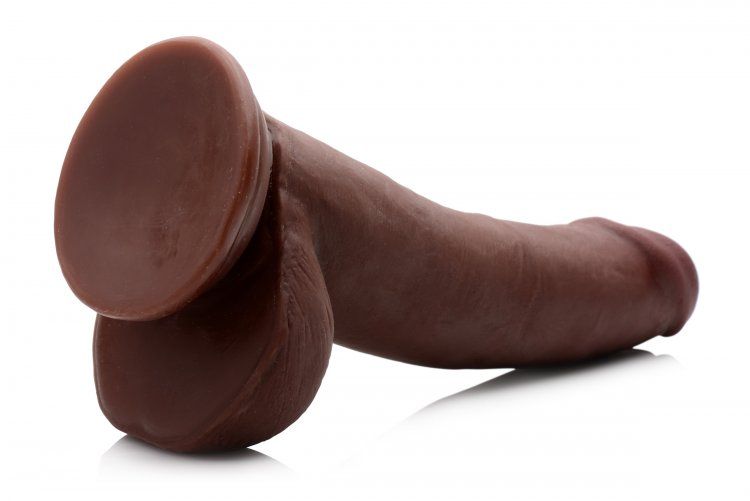 Sink this silky-smooth shaft into your hungry hole! This gor... USA Cocks - 8" Ameriskin Dual Density Dildo - Brown photo-4