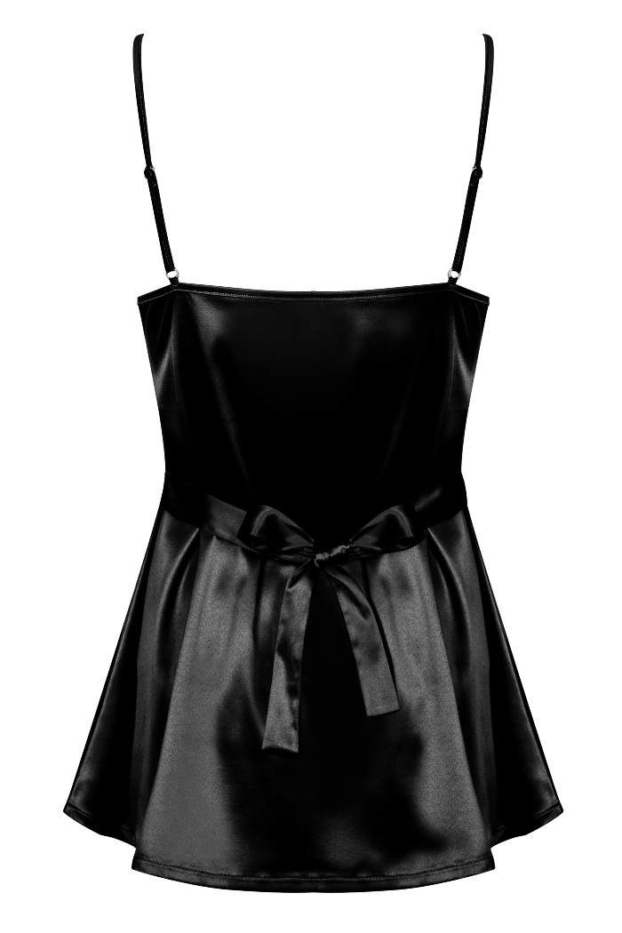 Fasten your seat-belt and get ready for exciting journey to ... Obsessive - Satinia Babydoll & Thong - Black - L/XL photo-6
