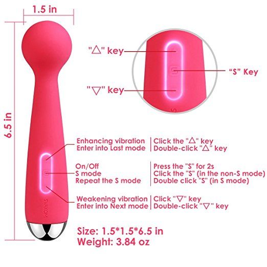 Mini Emma is a powerful smaller version of our popular wand ... SVAKOM - Mini Emma Wand Vibrator - Plum Red photo-12