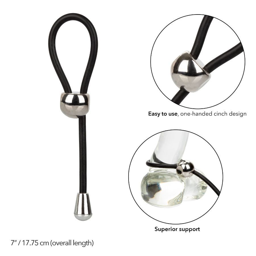 Enhance your pleasure tool and enjoy adventurous stimulation... CEN - E-Z Cinch Silicone Lasso - Black photo-4