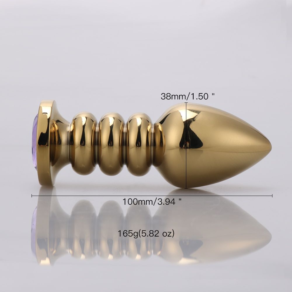 MT - Anal Plug 100x38mm - Golden/Purple photo-5