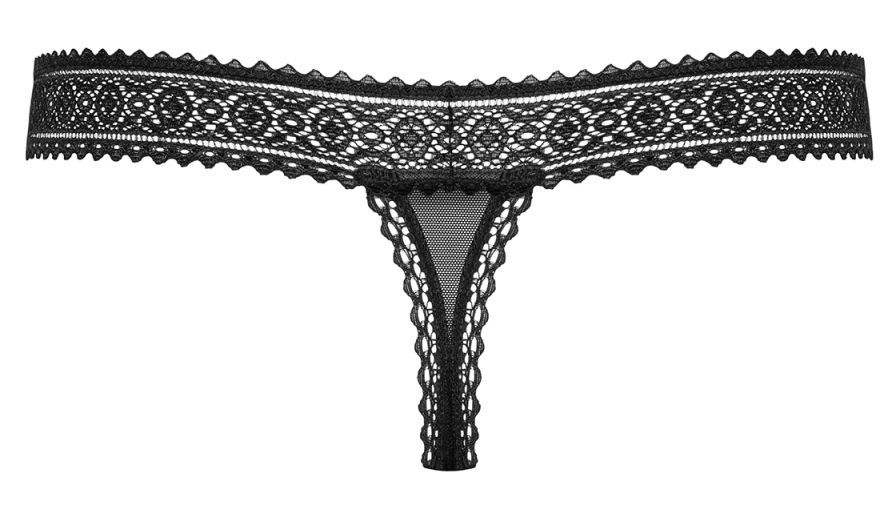This beautiful and tempting design will emphasize your femin... Obsessive - 862-THO-1 Thong - Black - L/XL photo-7