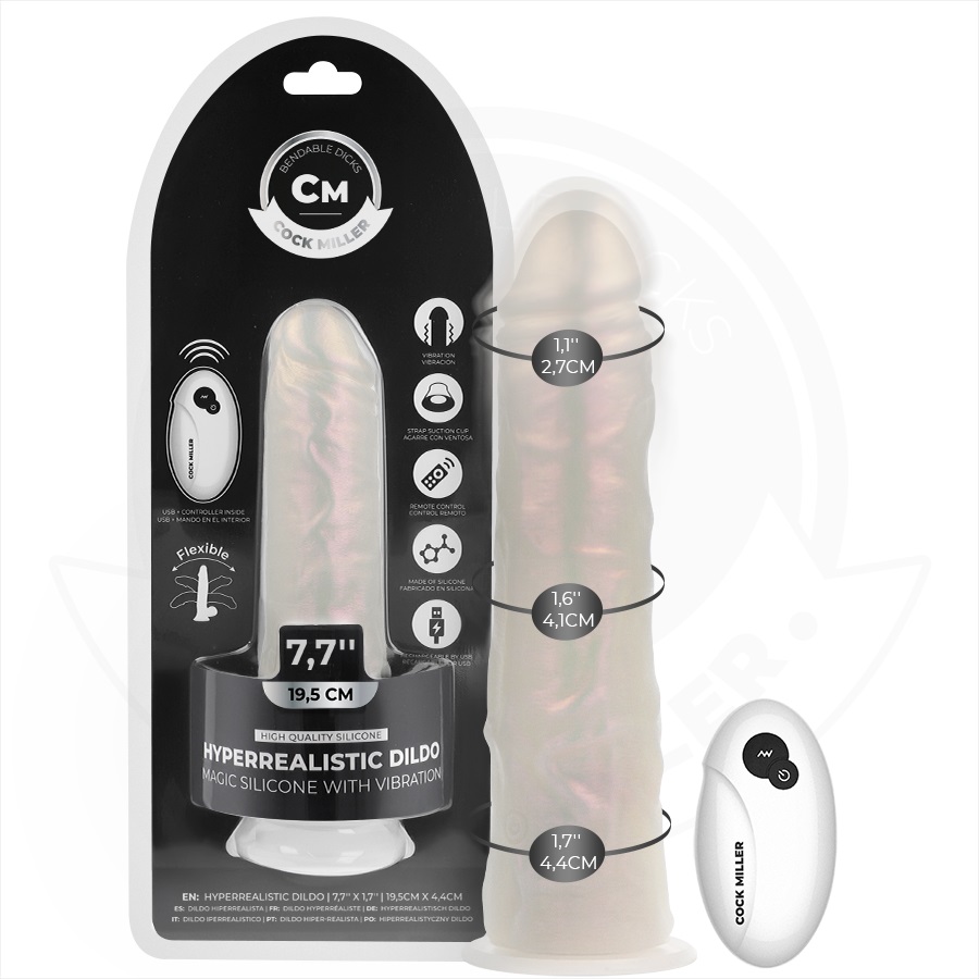 The COCK MILLER 19.5 cm model is an innovative proposal in t... Cock Miller - 19.5cm Lighting Vibro Dildo - Pearl photo-9