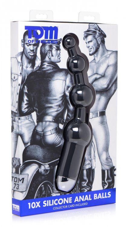 Those are some big balls! These Tom of Finland anal beads ar... TOF - 10x Anal Balls Vibe - Black photo-3