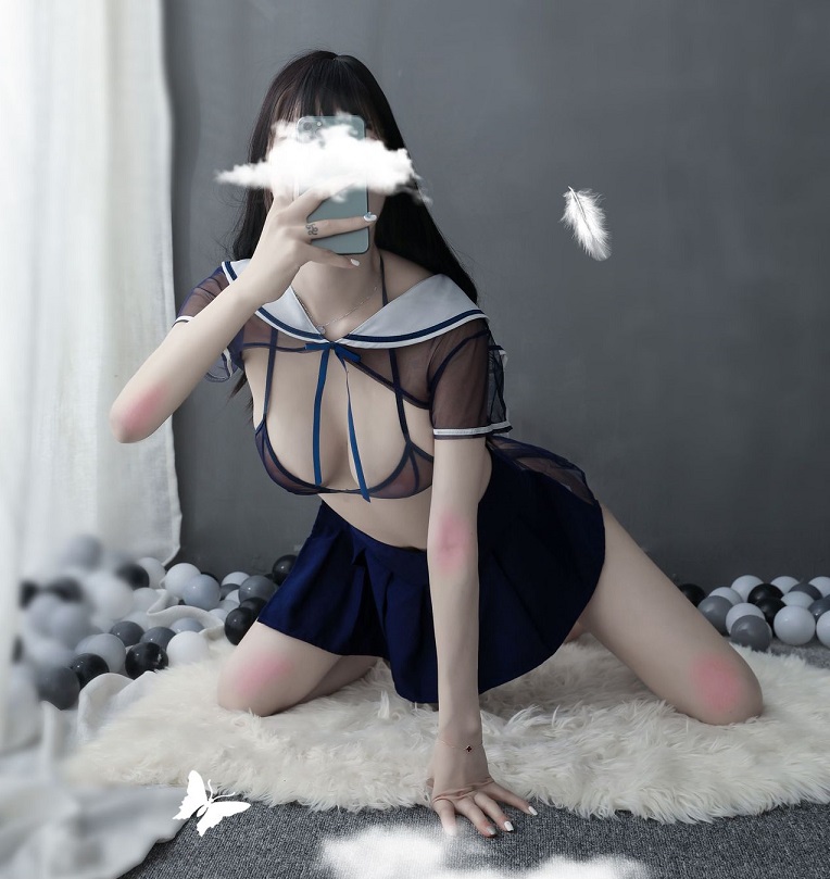 Sexy schoolgirl set with spicy details
Included: top, bar, ... SB - Schoolgirl Mesh Costume - Blue photo-9