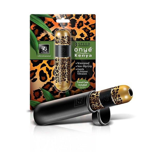 Offering three exquisite modes of vibration: from gentle to ... Big Teaze Toys - B3 Onye Kenya Vibro Bullet - Leopard Gold photo-3