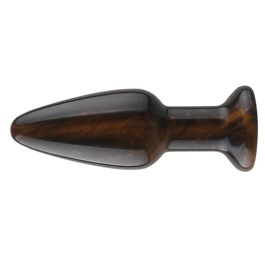 Tiger's eye (also called tiger eye) is a chatoya... Allwell - Natural stone Anal Plug - Tigerite photo-2
