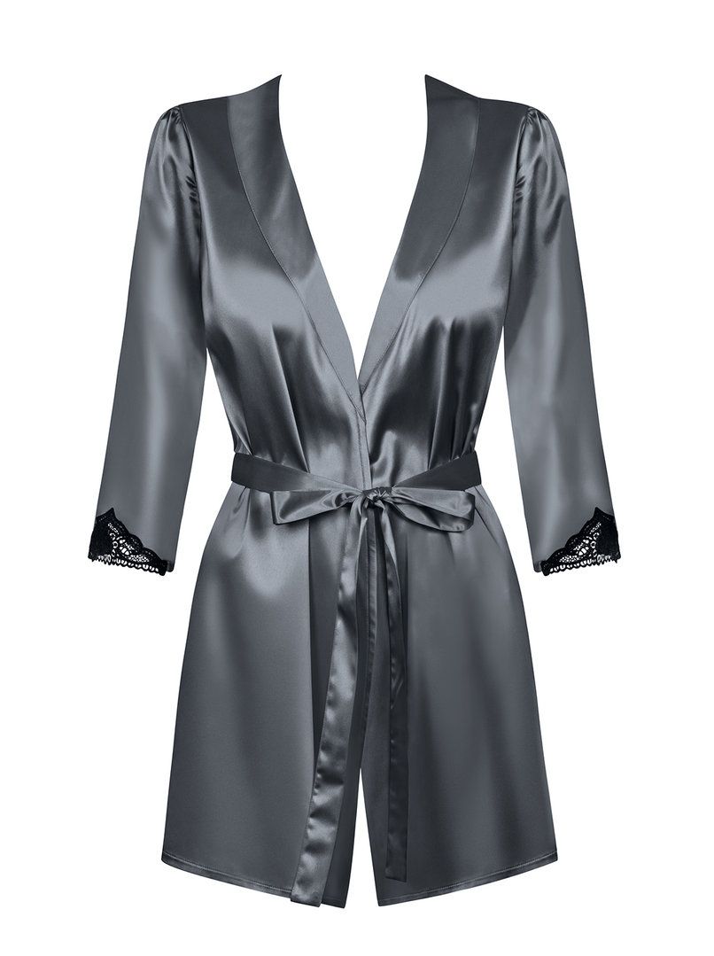Obsessive - Satinia Robe - Gray - XXL photo-5