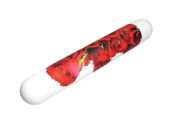 Elegant multi-speed vibrator with a pattern in the form of r... TOYJOY - Flower Vibe Bed Of Roses - Red photo-2