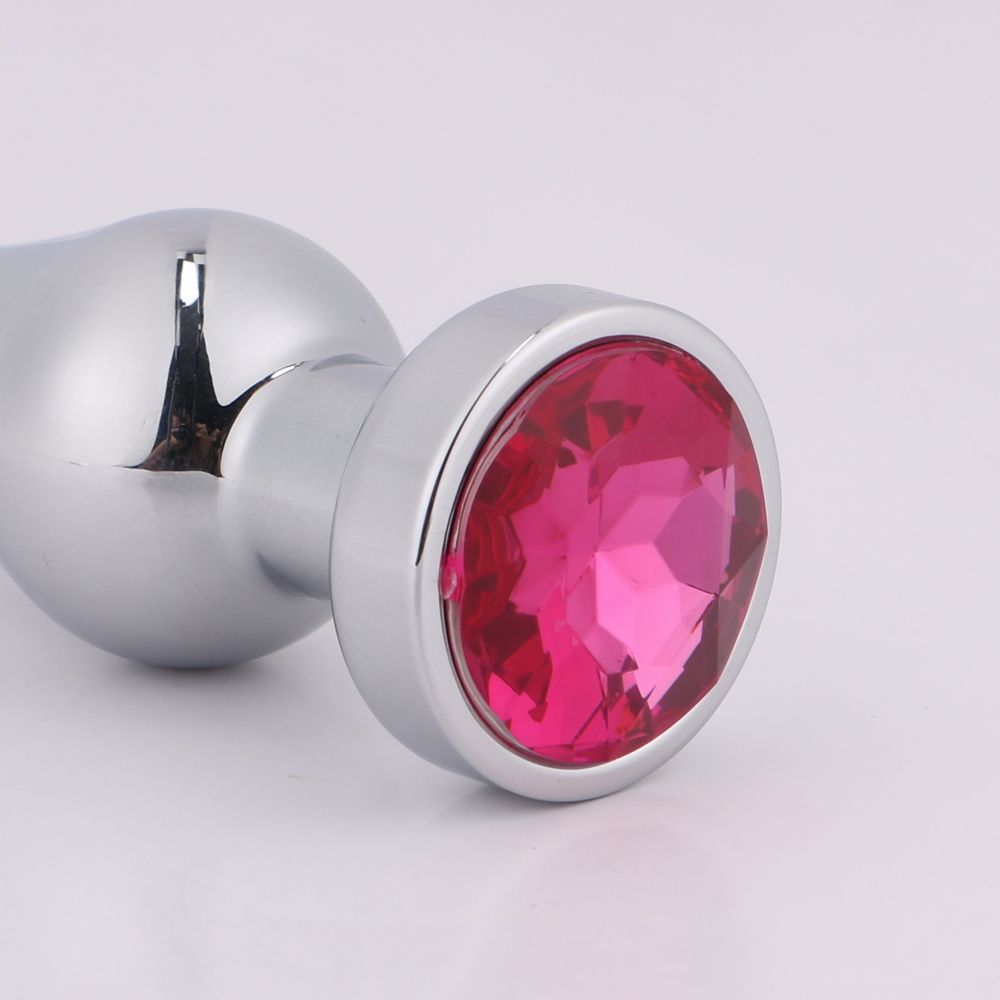 MT - Anal Plug 100x30mm - Silver/Pink photo-3