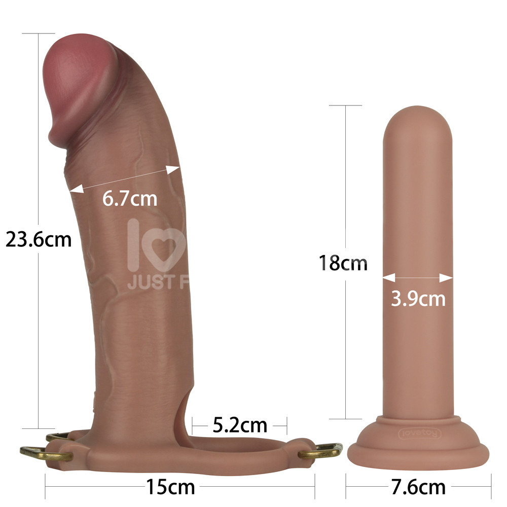 Built to deliver the most lifelike satisfaction, this innova... Lovetoy - 10'' Ingen Enhanced Strap-On Set XS-M - Flesh photo-22