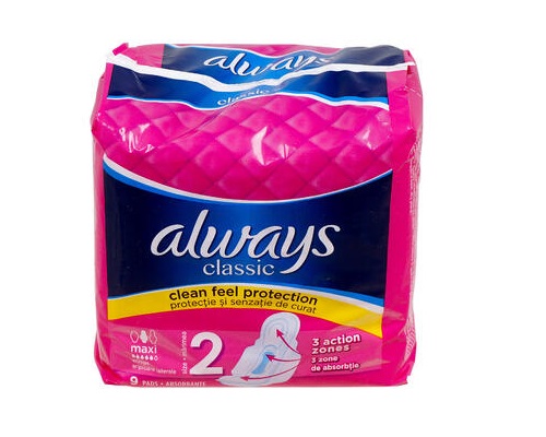 Always - Classic Maxi w Wings 9's Pack photo