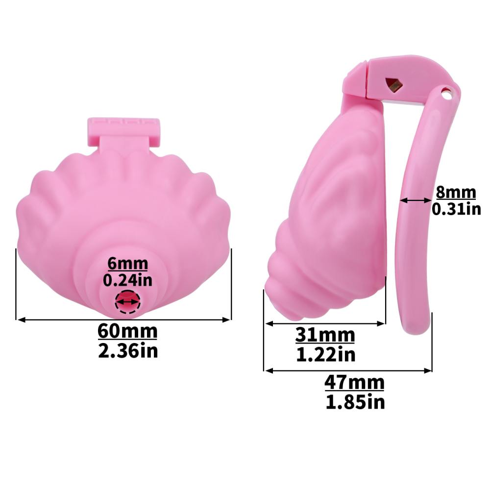 Material: Resin
Cage high: 31mm
Cage length: 47mm &nb... FAAK - Shell Resin Chastity Cage - Pink photo-13