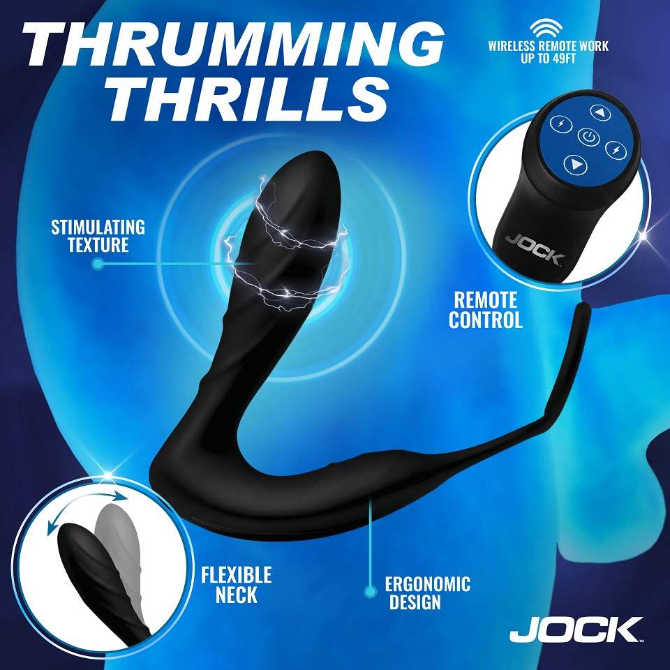 Jock - Shockwave E-Stim Anal Plug w Ring - Black 照片-3