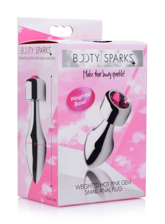 Adorn your derriere with this dazzling pink gem! The weighte... Booty Sparks - Gem Weighted Anal Plug S-size - Pink photo-7