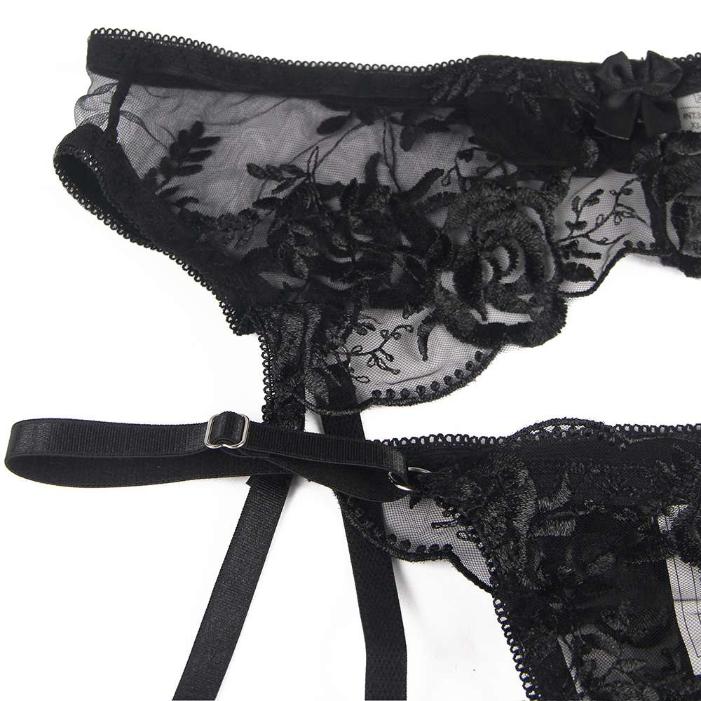 Floral embroidery underwire garter lingerie set
Material&nb... Ohyeah - Floral Garter Bra Set - Black - 3XL photo-11