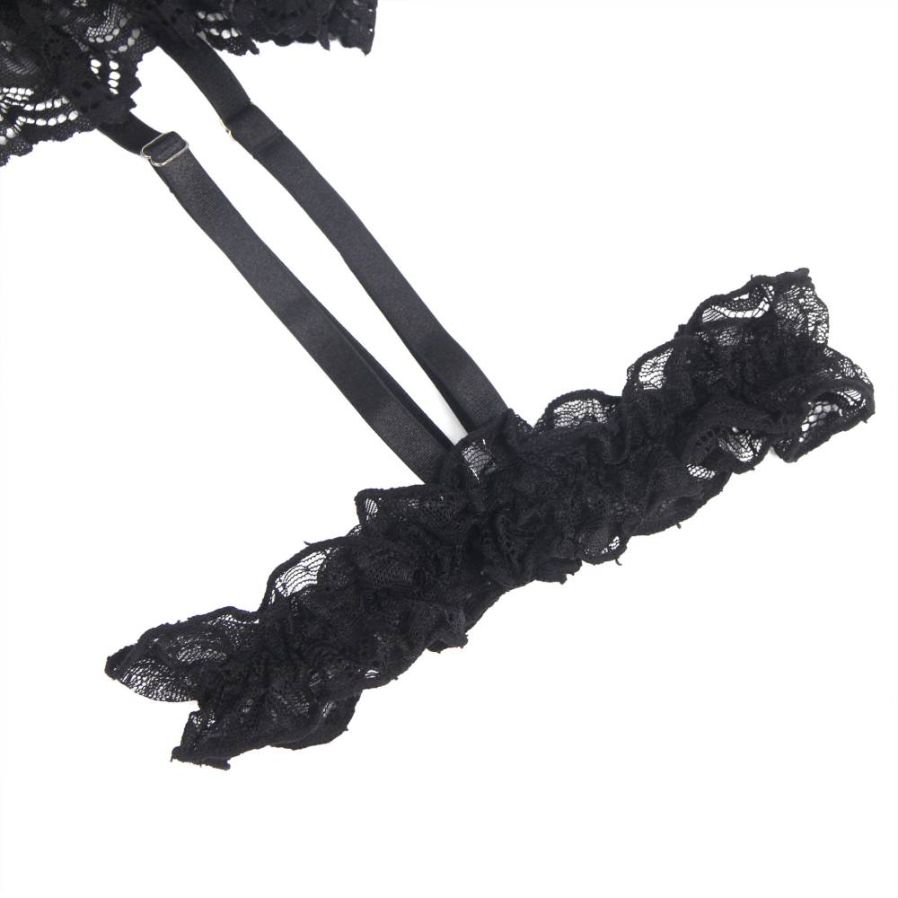 Seductive slim lace teddy with garter leg ring
Mesh + l... Ohyeah - Lace Garter Teddy - Black - XL photo-9