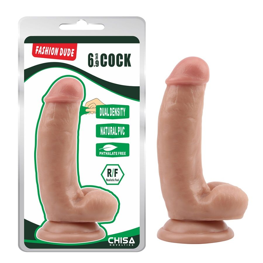 Anti-bacterial, Better-than-real, Strong Suction Cup, Dual D... Chisa - Fashion Dude 6.9″ Dildo - Flesh photo-7