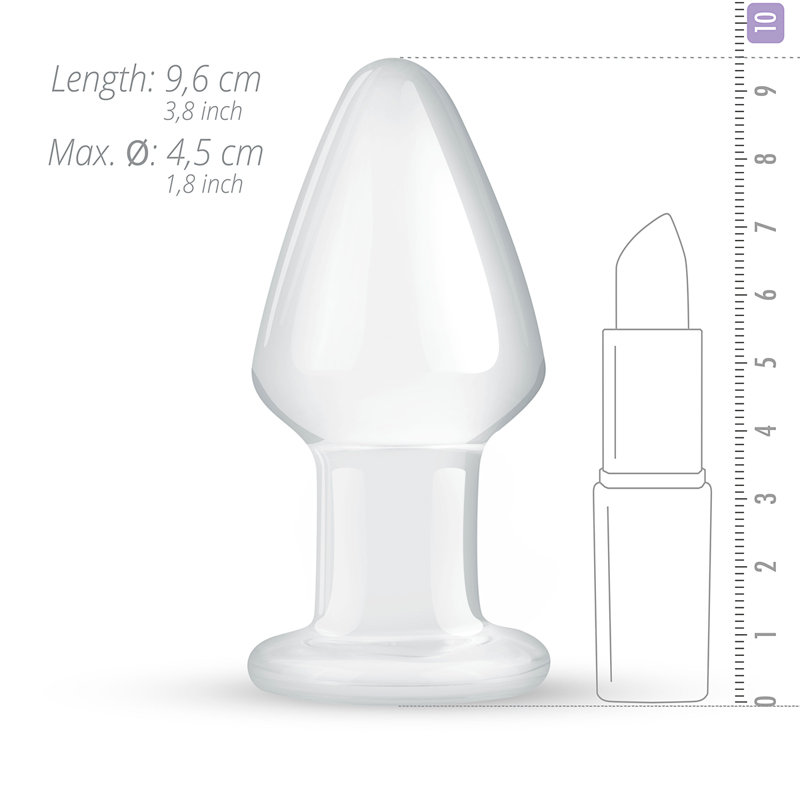 This glass butt plug is perfect for men and women who are lo... Gildo - Glass Buttplug No.25 - Clear photo-3