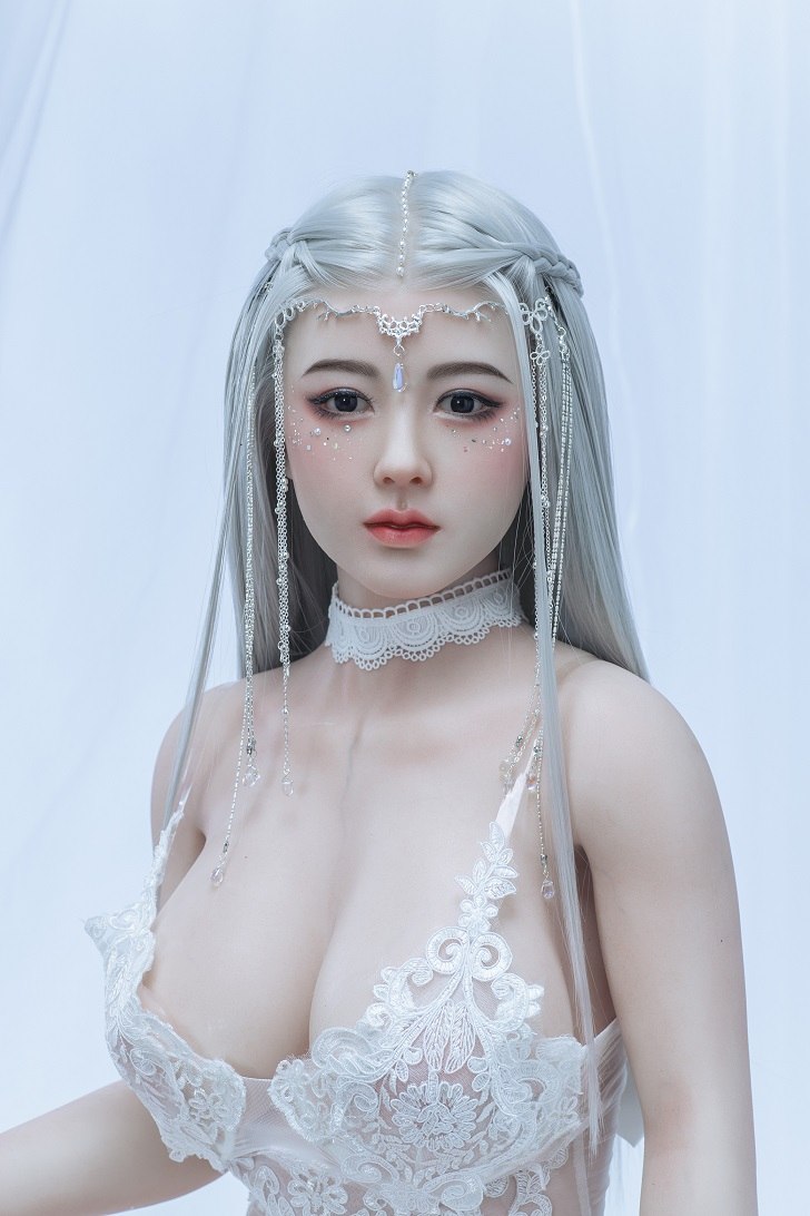 Jenna Japanese Realistic Sex Doll, White Hair, Ultra Soft Silicone 170 cm (5’6 ft) photo