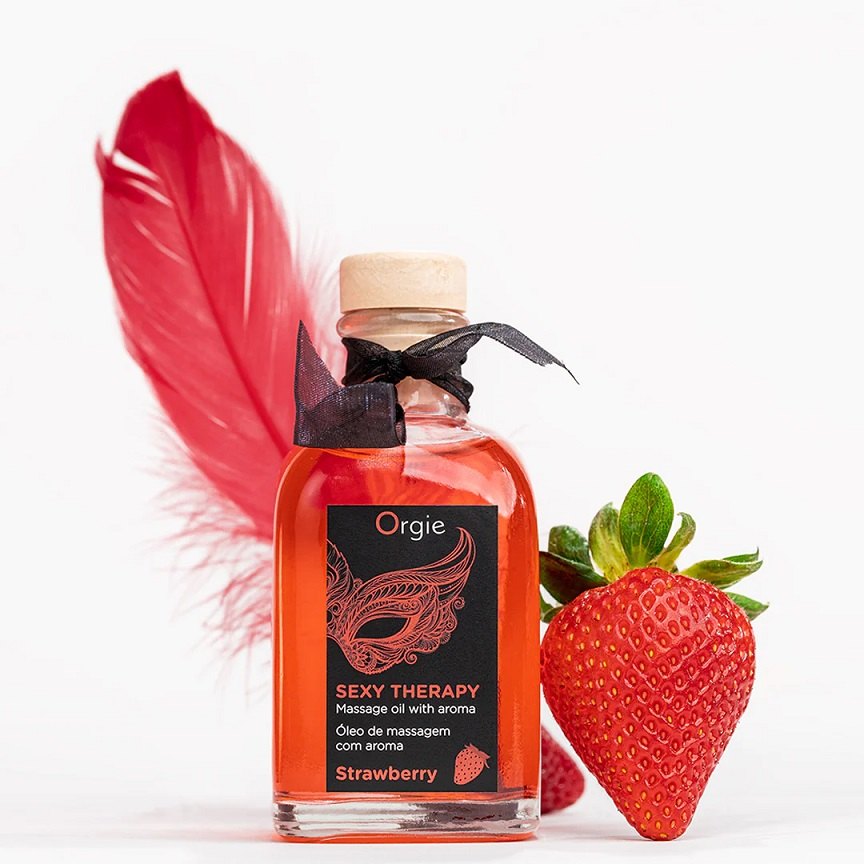Sexy Therapy Kissable Massage Set to perform the Lips Massag... Orgie - Lips Massage Strawberry Set - 100ml photo-7