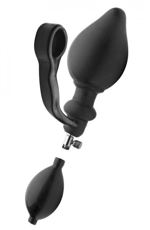 This unique cock and ass toy lets you enhance your rod while... Master Series - Exxpander Inflatable Plug w Cock Ring & Pump photo-2
