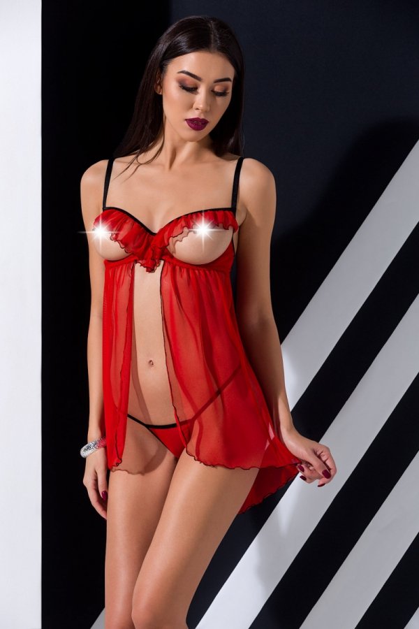 This chemise is an amazing and incredibly sexy piece of ling... Passion - Cherry Chemise - Red - L/XL photo-3