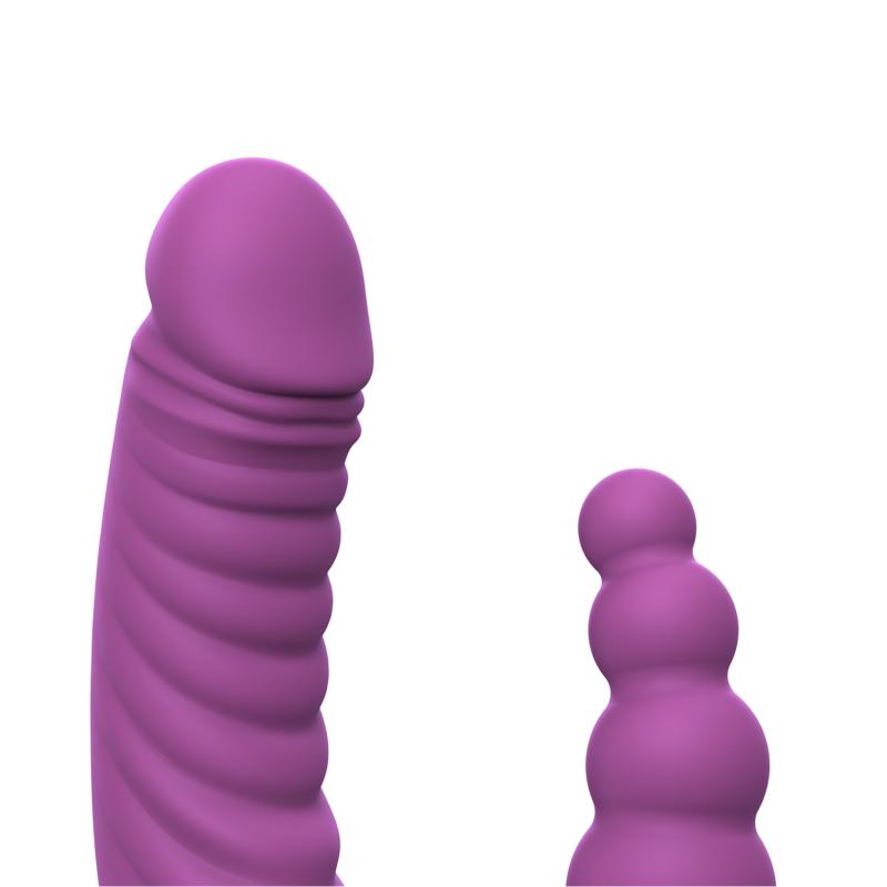 Teazers - Ribbed Double Vibrator - Purple photo-6